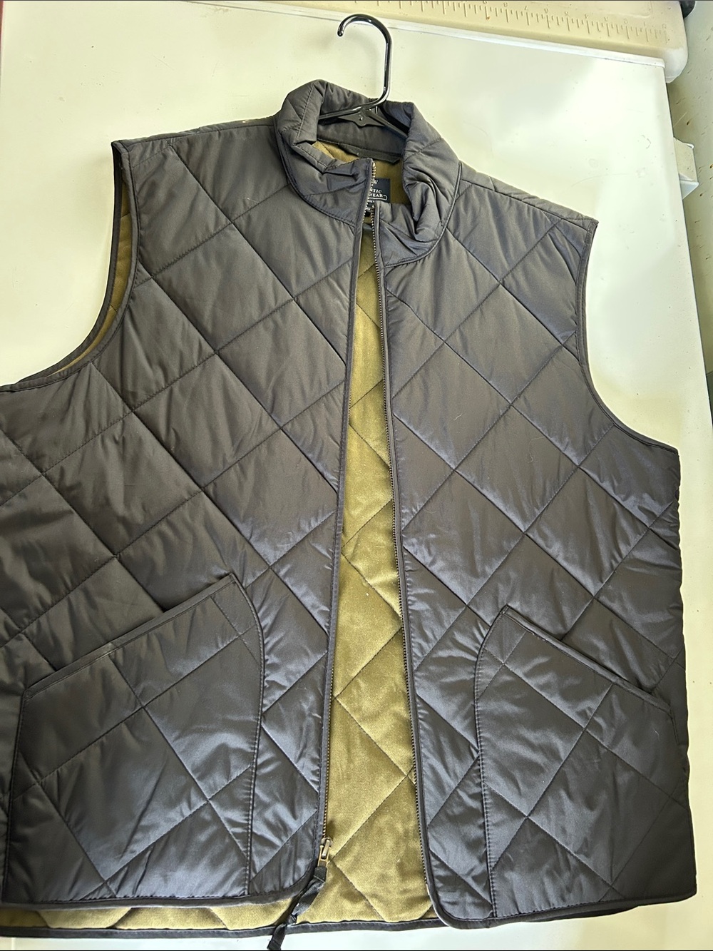 J. Crew Reversible Quilted Vest in Brown and Olive